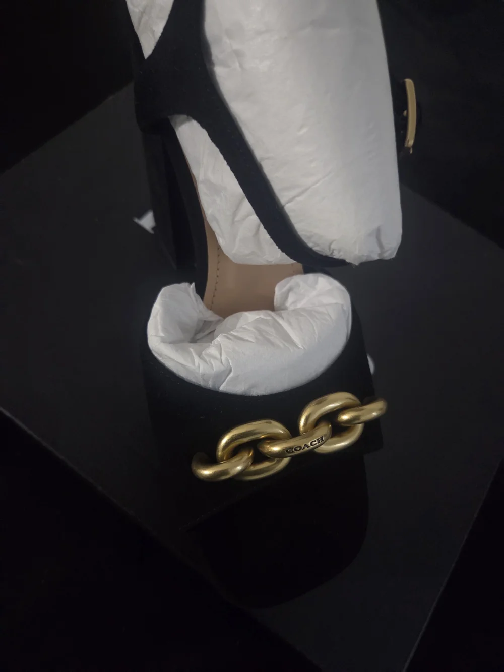Coach black suede